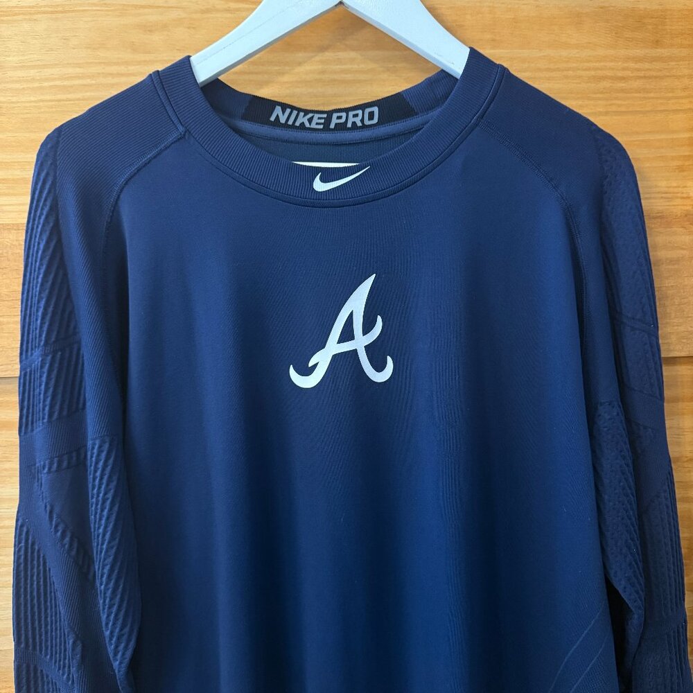 Nike Pro Atlanta Braves Long Sleeve DriFit Baselayer Baseball Shirt Men's XXL
